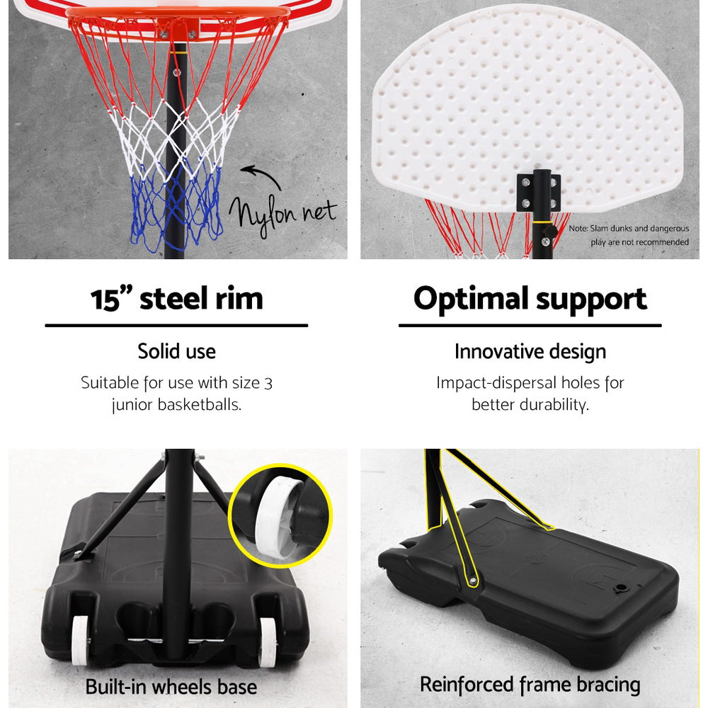 2.1m Adjustable Basketball Hoop Stand - White - Homecoze