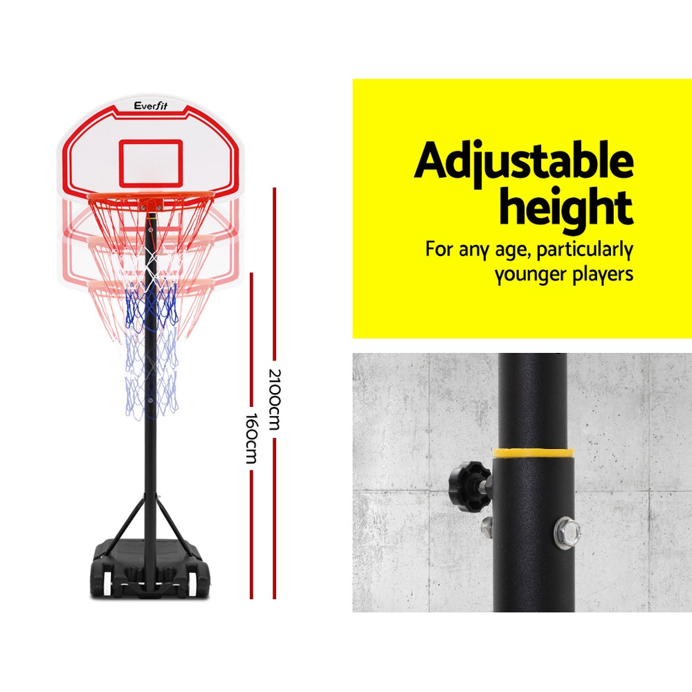 2.1m Adjustable Basketball Hoop Stand - White - Homecoze