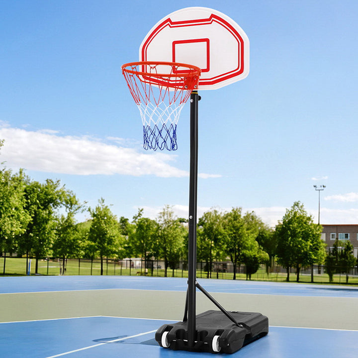 2.1m Adjustable Basketball Hoop Stand - White