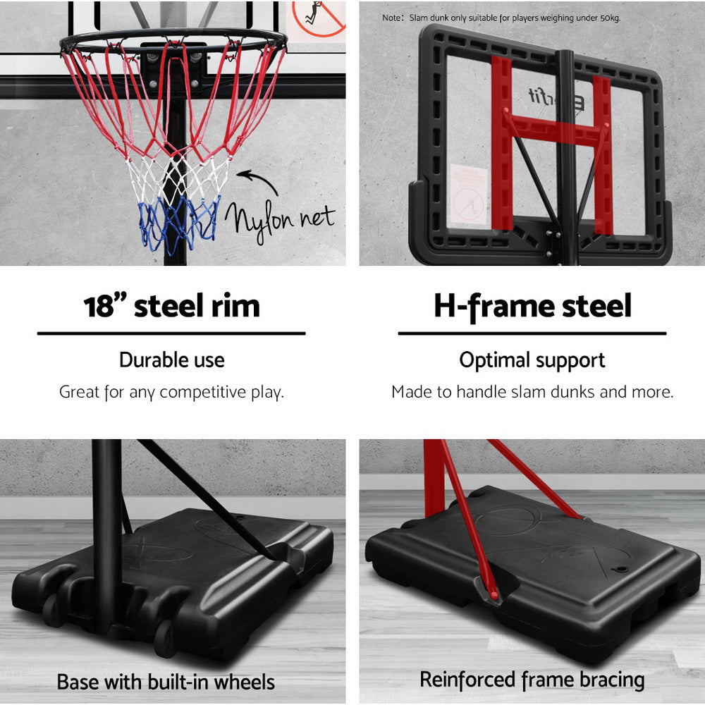 3.05m Adjustable Basketball Hoop Stand with Pole Protector