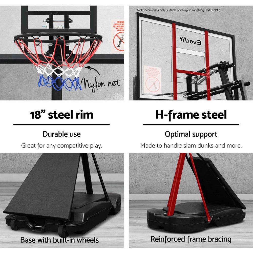 3.05m Adjustable Height Pro Basketball Hoop Stand - Homecoze