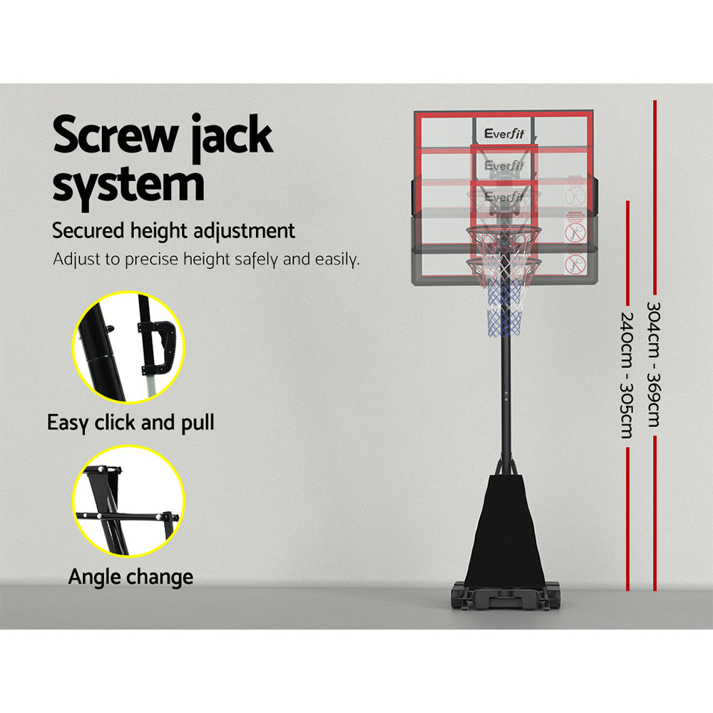 3.05m Pro Easy-Adjust Adjustable Basketball Hoop Stand - Homecoze