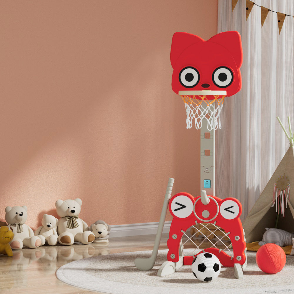 Kids Basketball Hoop 5-in-1 Sports Center - Red