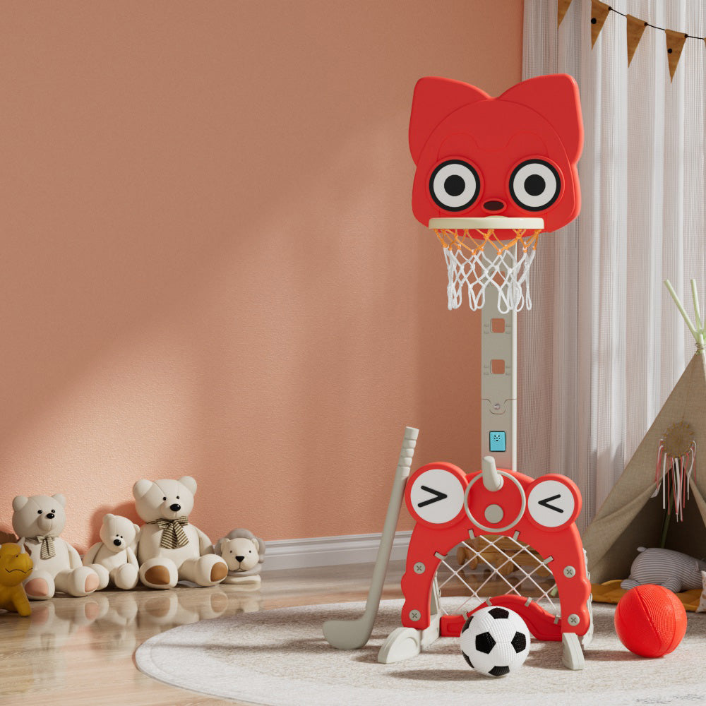 Kids Basketball Hoop 5-in-1 Sports Center - Red