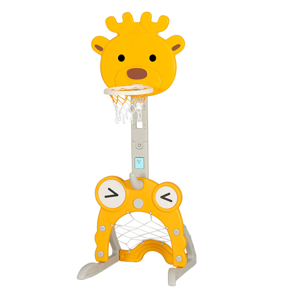 Kids Basketball Hoop 5-in-1 Sports Center - Yellow - Homecoze