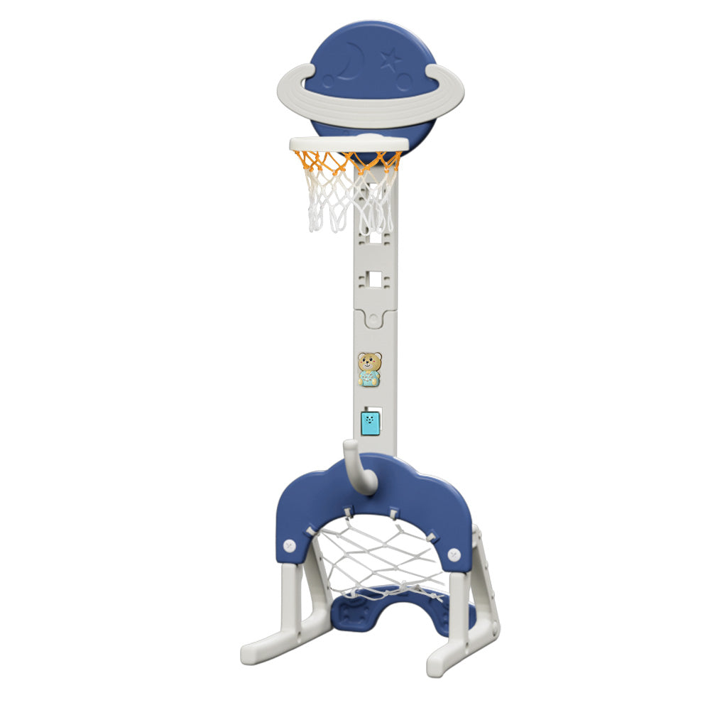 Kids Basketball Hoop 6-in-1 Sports Center - Blue - Homecoze