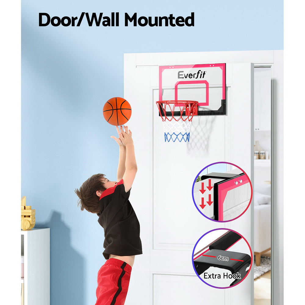 23" Mini Wall Mounted Basketball Hoop Backboard - Red - Homecoze