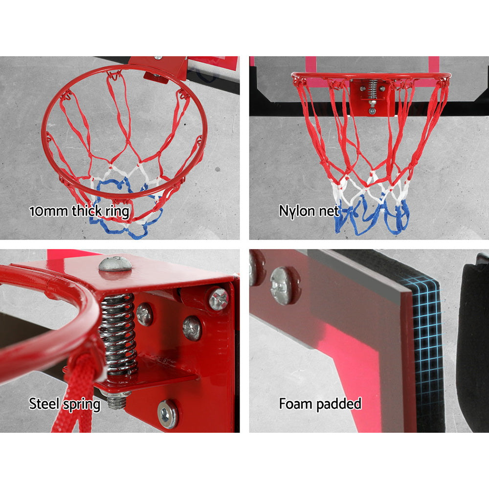 23" Mini Wall Mounted Basketball Hoop Backboard - Red - Homecoze