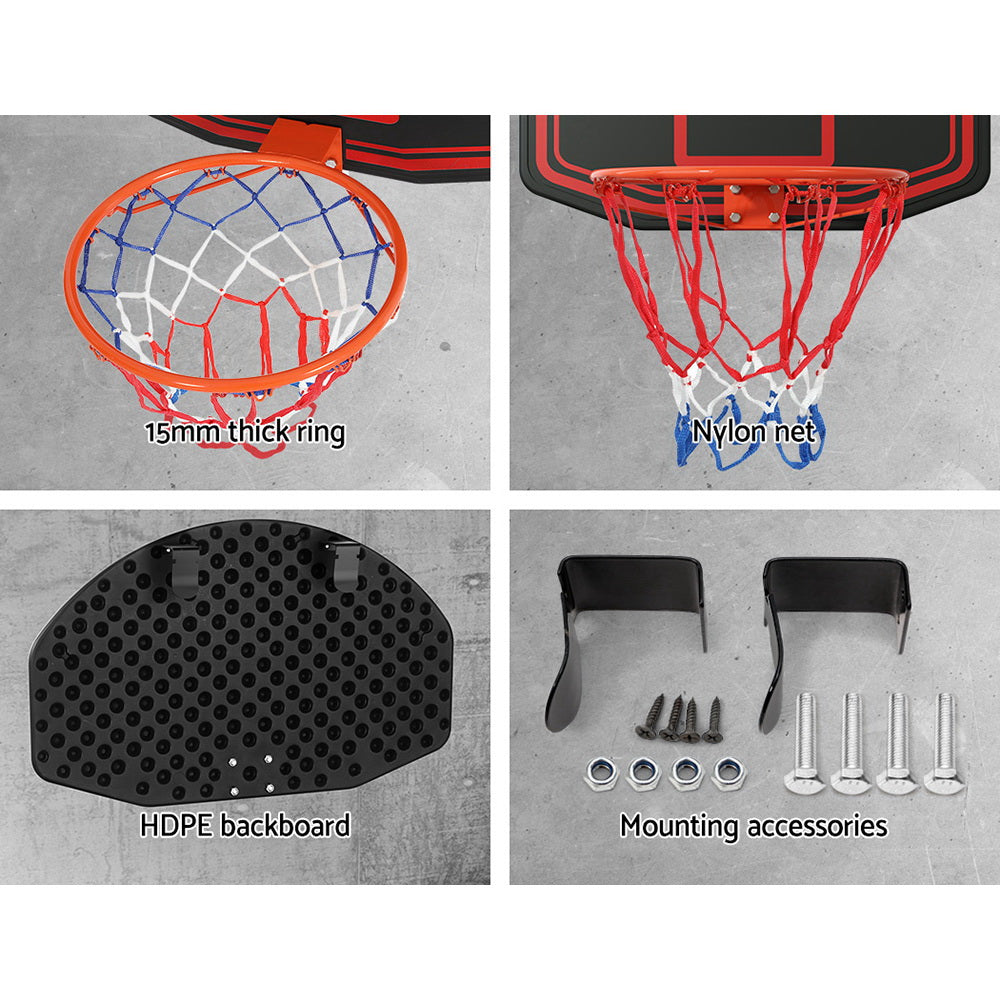 38" Wall Mounted Basketball Hoop Backboard - Black - Homecoze
