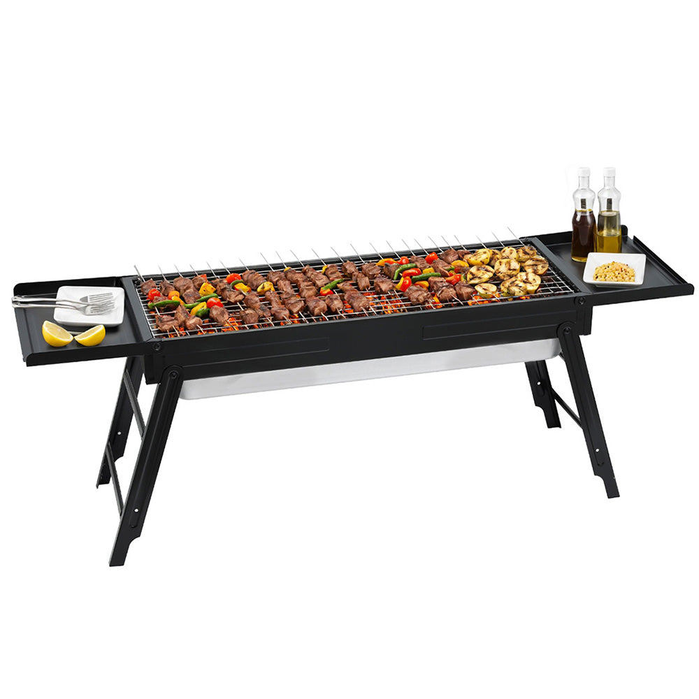 Grillz Charcoal BBQ Grill Smoker Portable Barbecue Outdoor Foldable Camping - Homecoze
