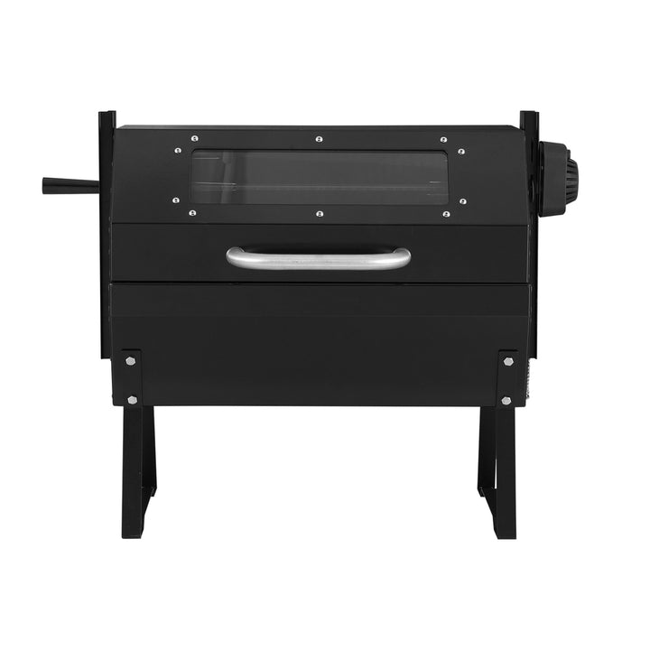 2-in-1 BBQ Grill Charcoal Smoker Roaster with Electric Rotisserie