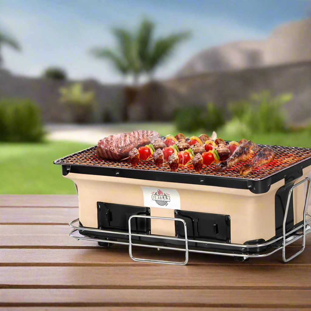 Portable Ceramic Hibachi Charcoal BBQ Grill - Homecoze