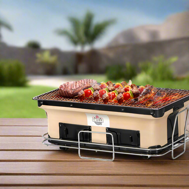 Portable Ceramic Hibachi Charcoal BBQ Grill