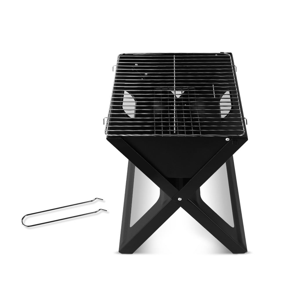 Portable Charcoal BBQ Grill (45cm) - Black - Homecoze