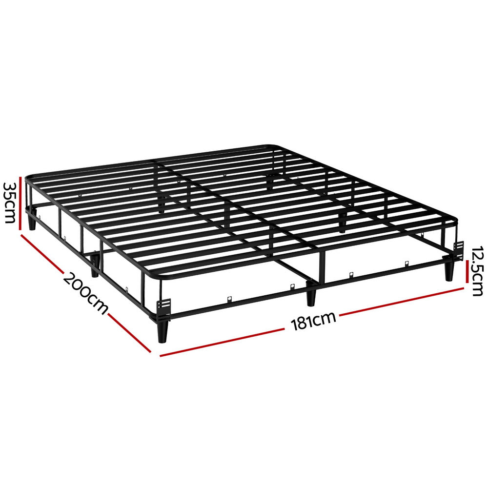 Greeley (King) Metal Ensemble Bed Frame - Grey - Homecoze