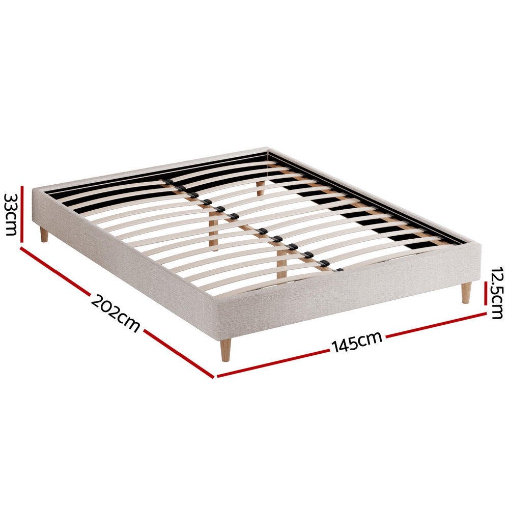Seattle (Double) Ensemble Bed Frame - Beige - Homecoze