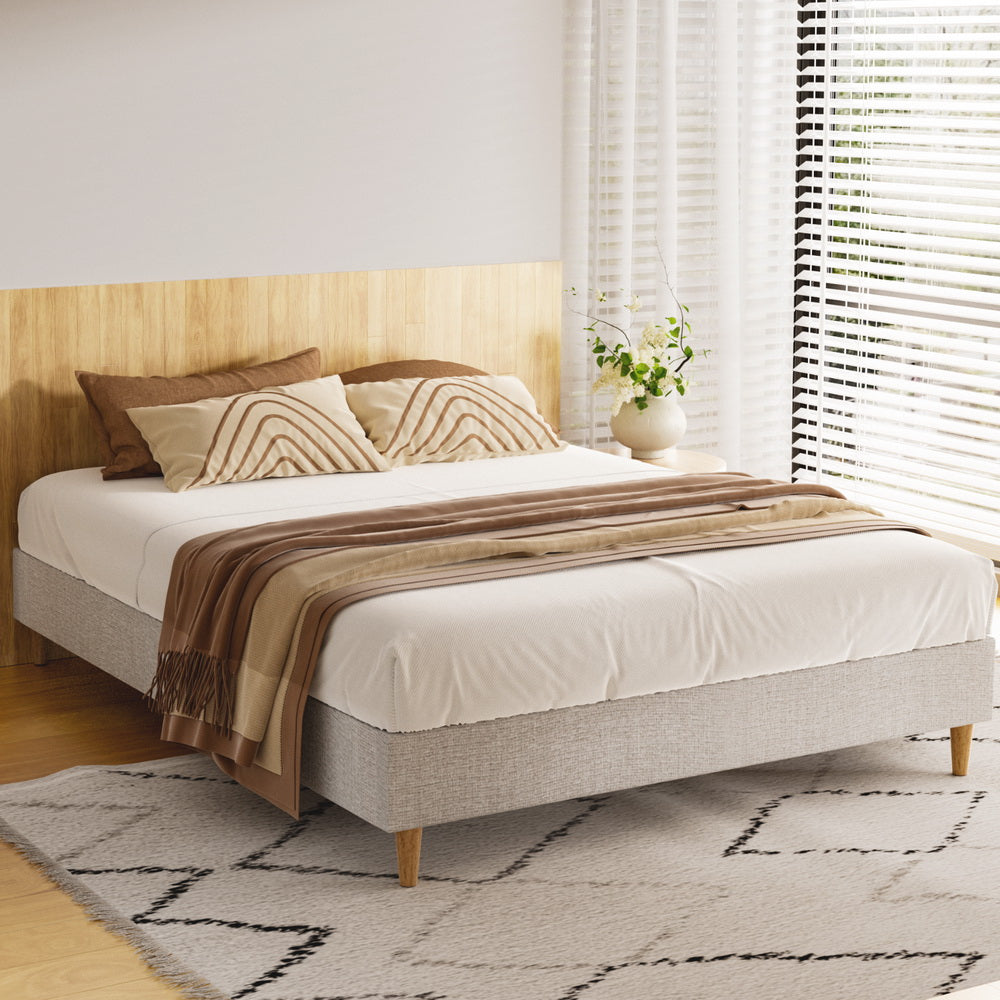 Seattle (Double) Ensemble Bed Frame - Beige - Homecoze