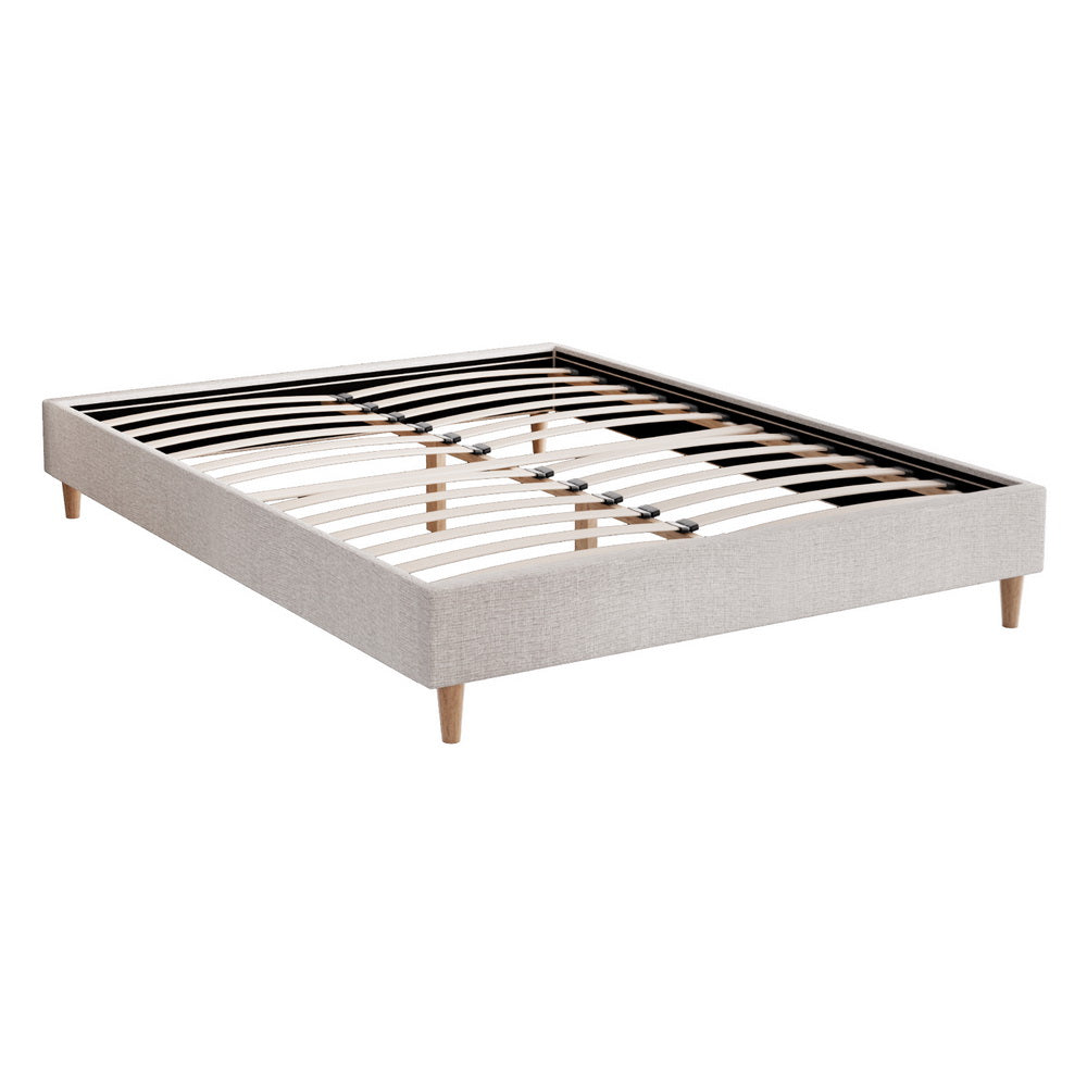 Seattle (Queen) Ensemble Bed Frame - Beige - Homecoze