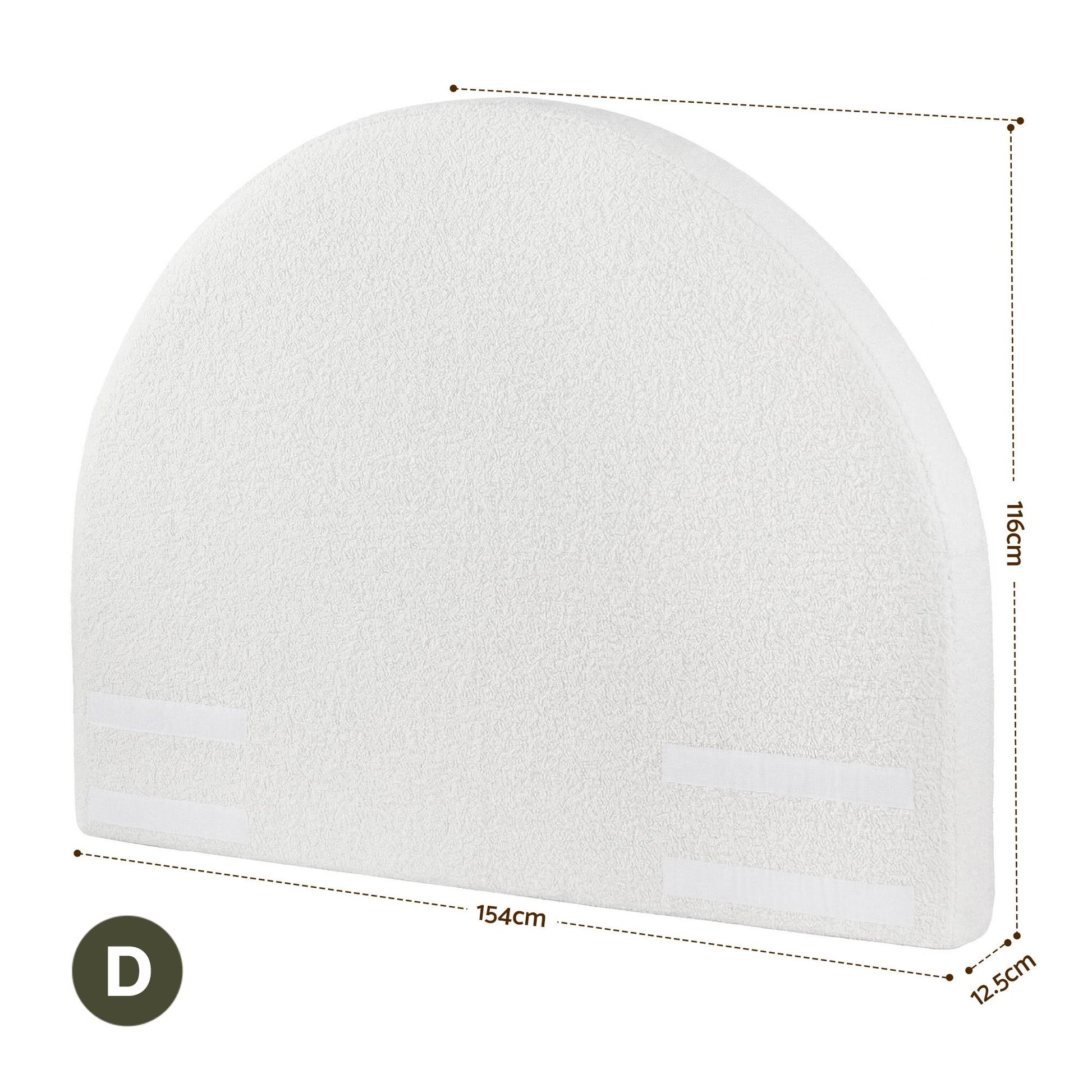 Artiss Double Size Headboard for Bed Frame Boucle Fabric No-Assembly Vacuum Compressed Soft Backrest with Removable Washable Cover 154cm Wide - Homecoze