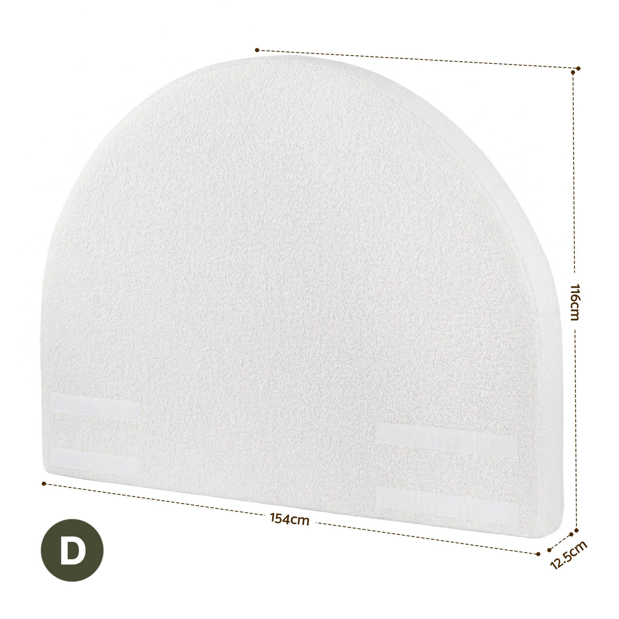 Artiss Double Size Headboard for Bed Frame Boucle Fabric No-Assembly Vacuum Compressed Soft Backrest with Removable Washable Cover 154cm Wide - Homecoze