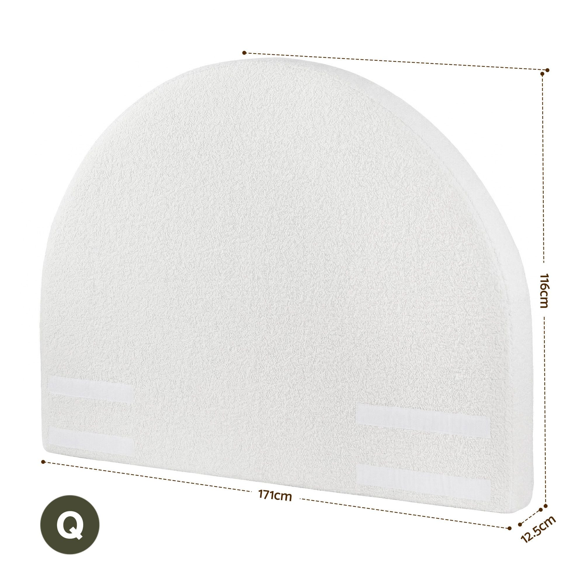 Artiss Queen Size Headboard for Bed Frame Boucle Fabric No-Assembly Vacuum Compressed Soft Backrest with Removable Washable Cover 171cm Wide - Homecoze