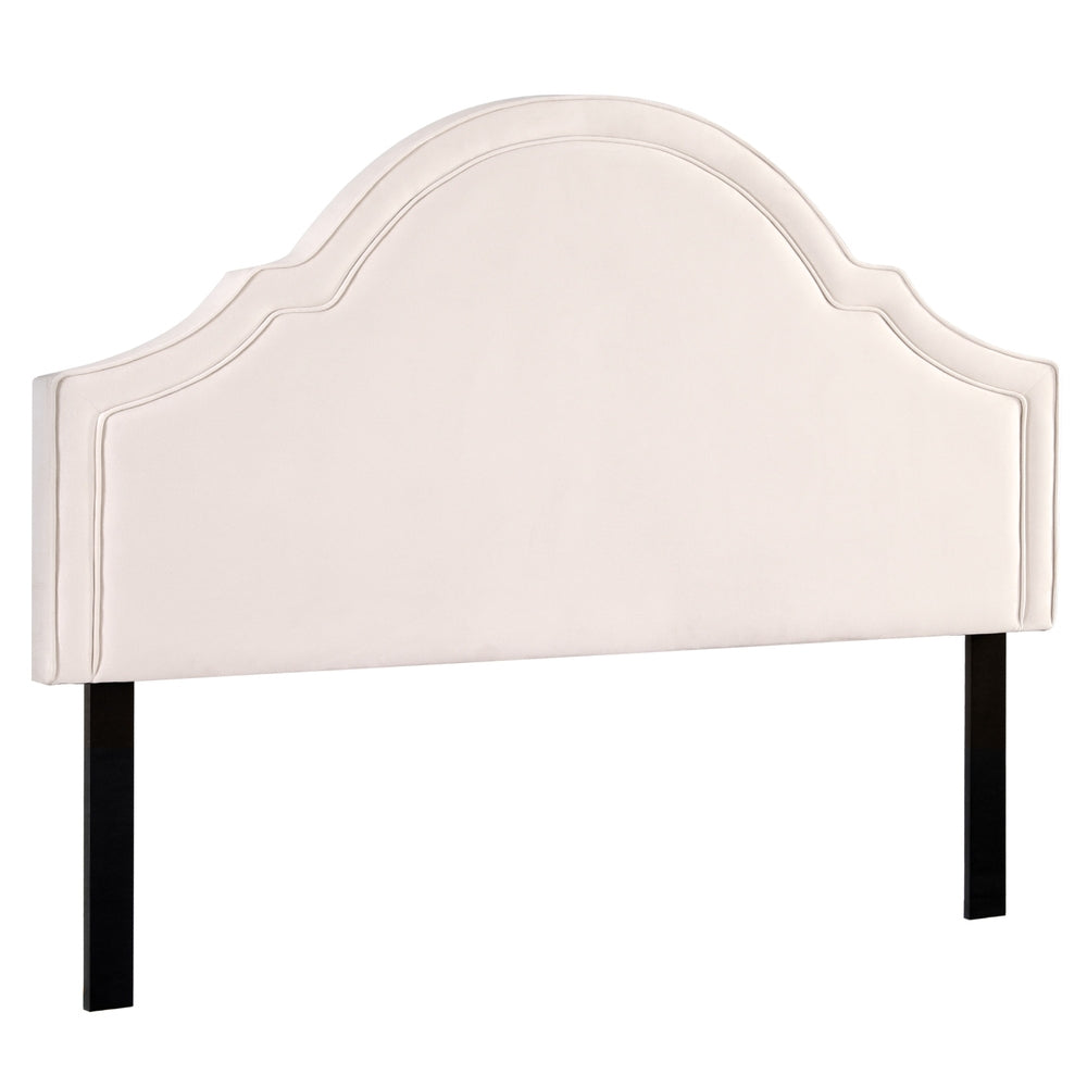 Queen Size Velvet Headboard Bed Head – Beige