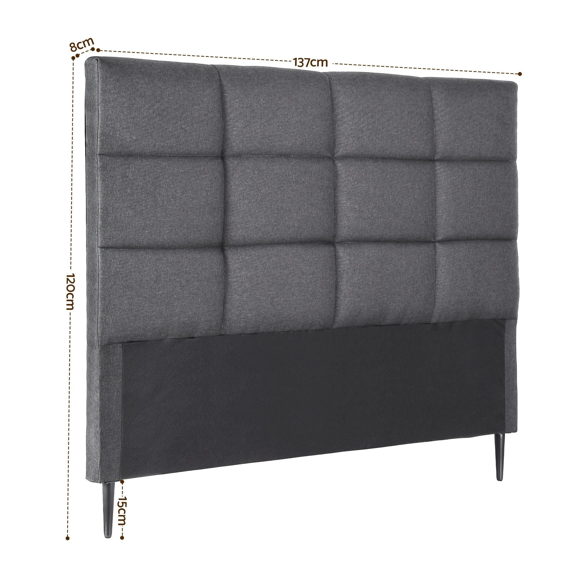 Artiss Bed Headboard Double Bedhead Linen Fabric Charcoal - Homecoze