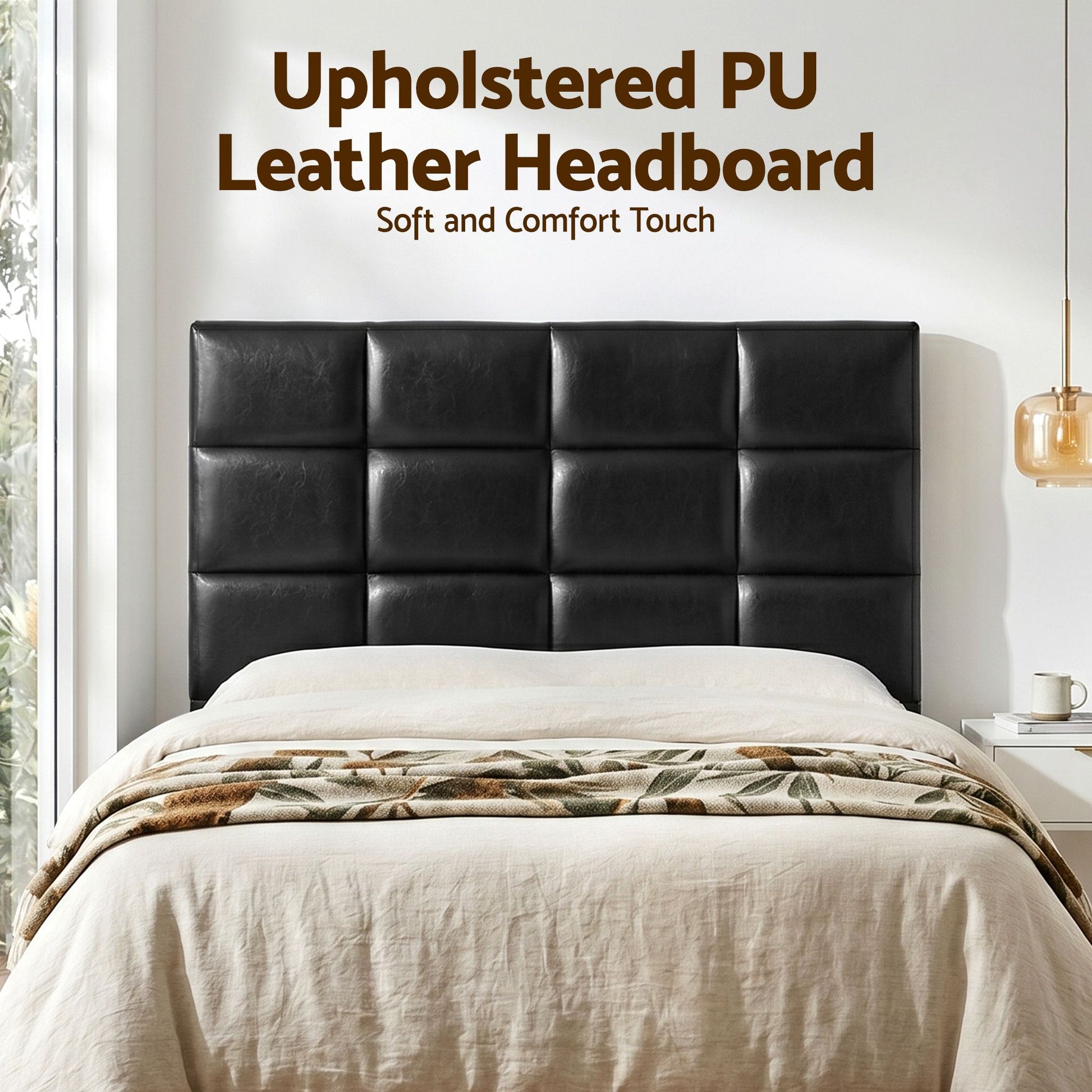 Artiss Bed Headboard Queen Bedhead PU Leather Black - Homecoze