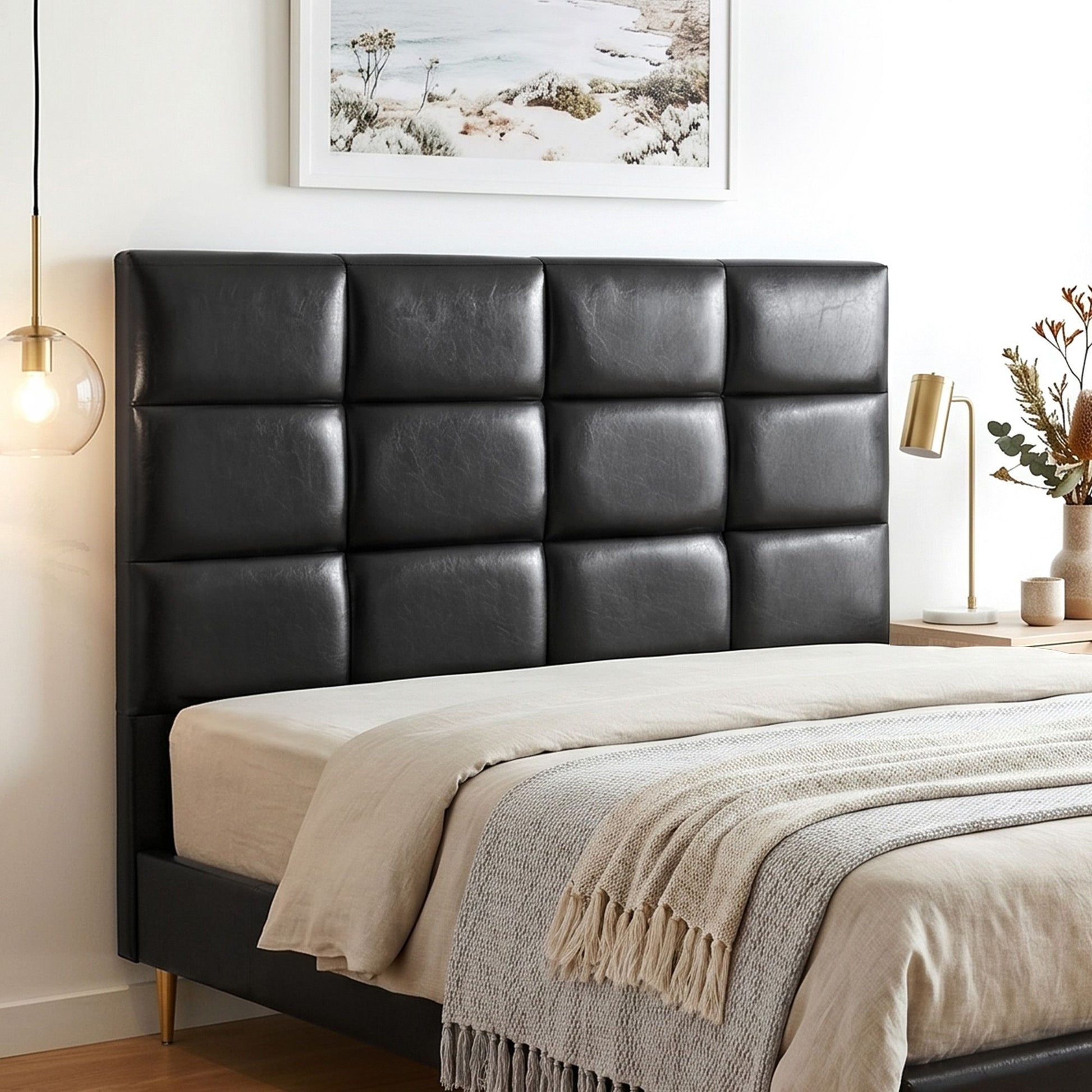 Artiss Bed Headboard Queen Bedhead PU Leather Black - Homecoze
