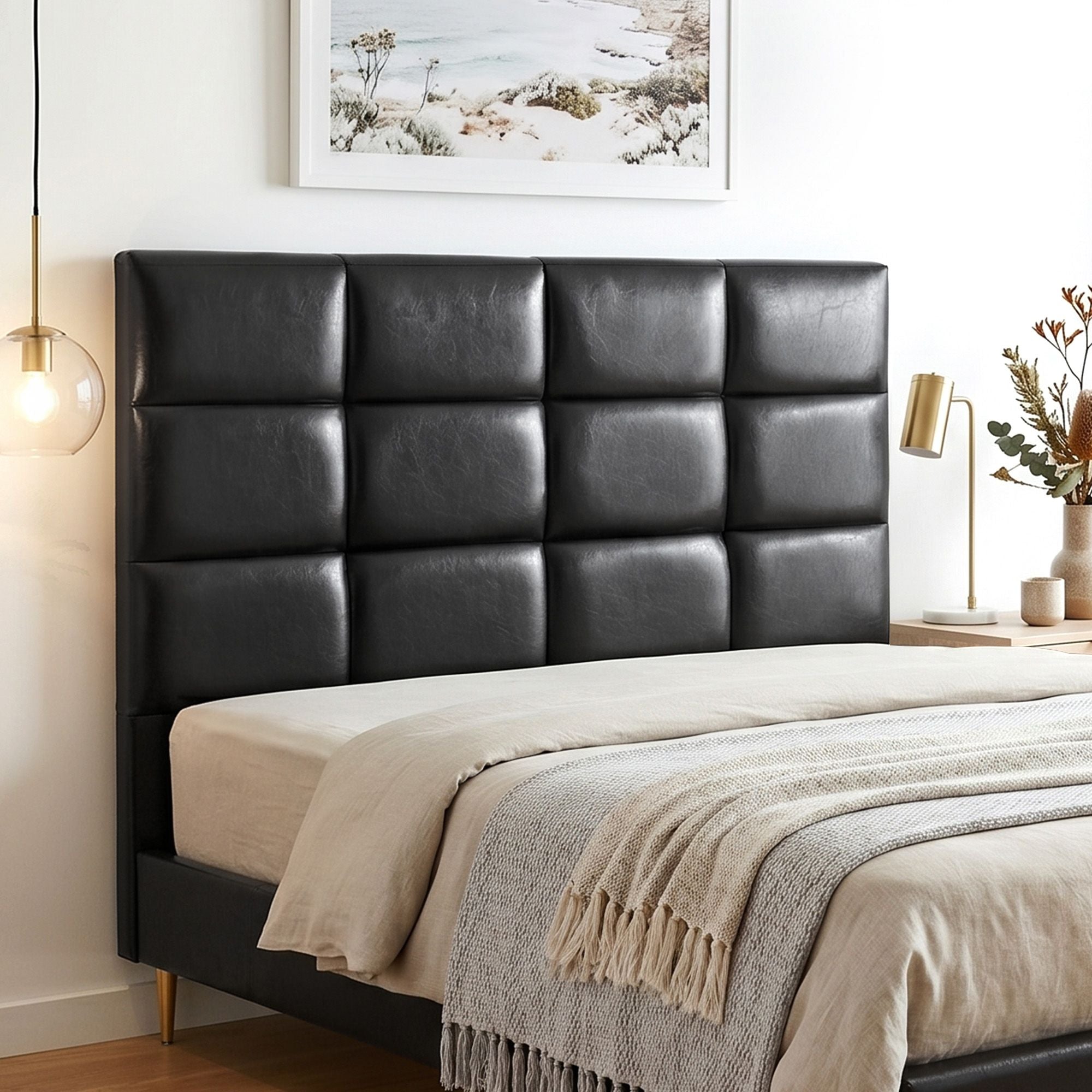Artiss Bed Headboard Queen Bedhead PU Leather Black - Homecoze