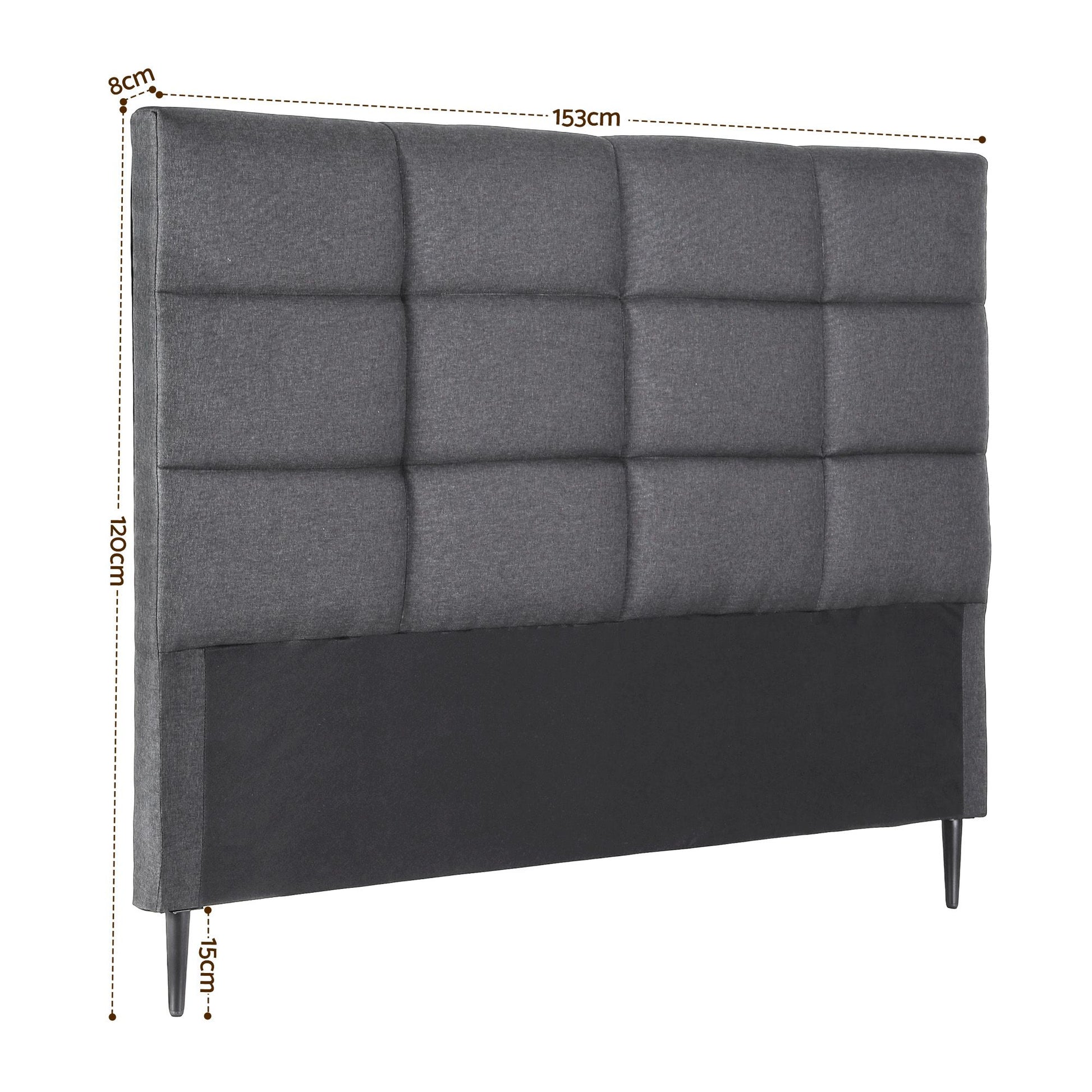 Artiss Bed Headboard Queen Bedhead Linen Fabric Charcoal - Homecoze