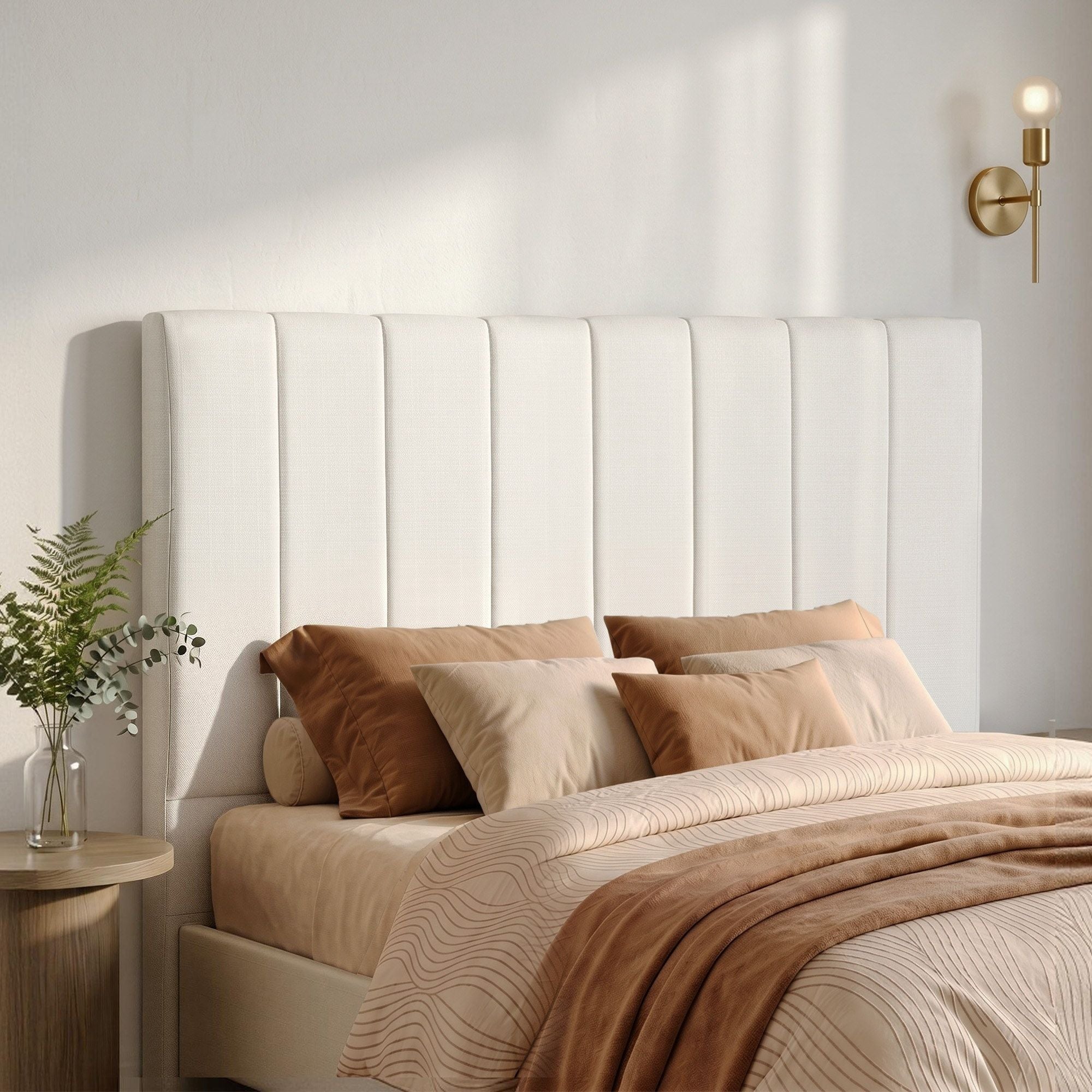 Artiss Bed Head Headboard Double Linen 137CM - Beige - Homecoze