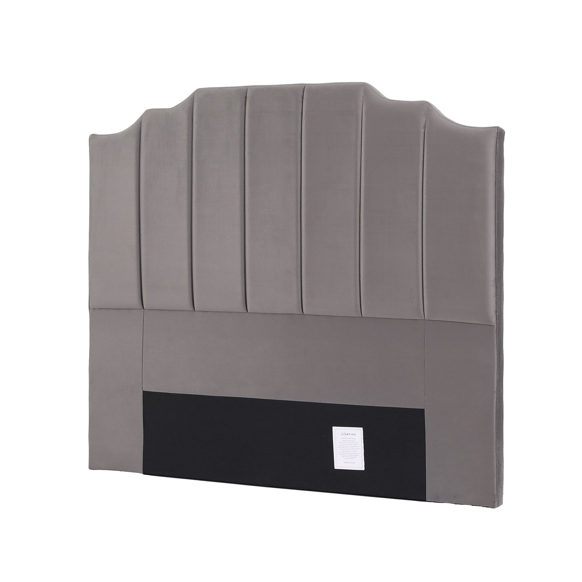 Artiss Bed Head Headboard Double Velvet 138CM - Grey - Homecoze