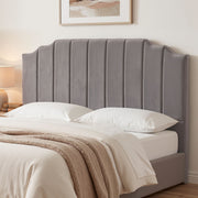 Artiss Bed Head Headboard King Velvet 183CM - Grey - Homecoze
