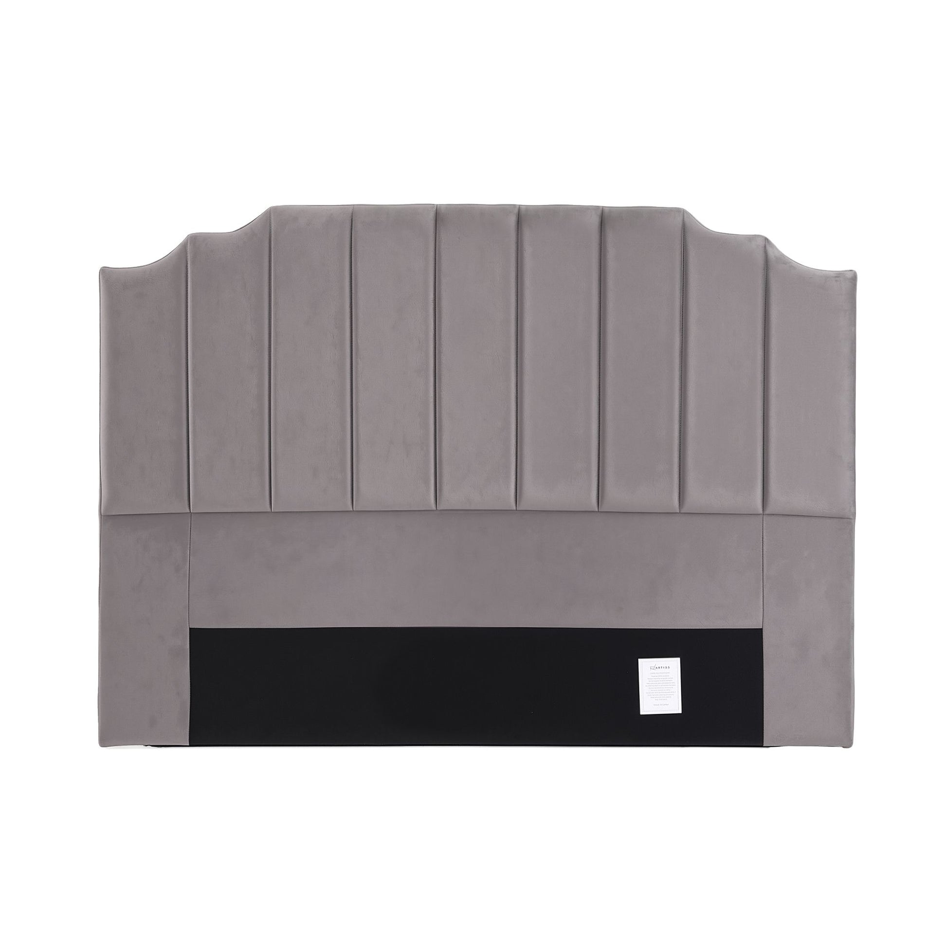 Artiss Bed Head Headboard King Velvet 183CM - Grey - Homecoze