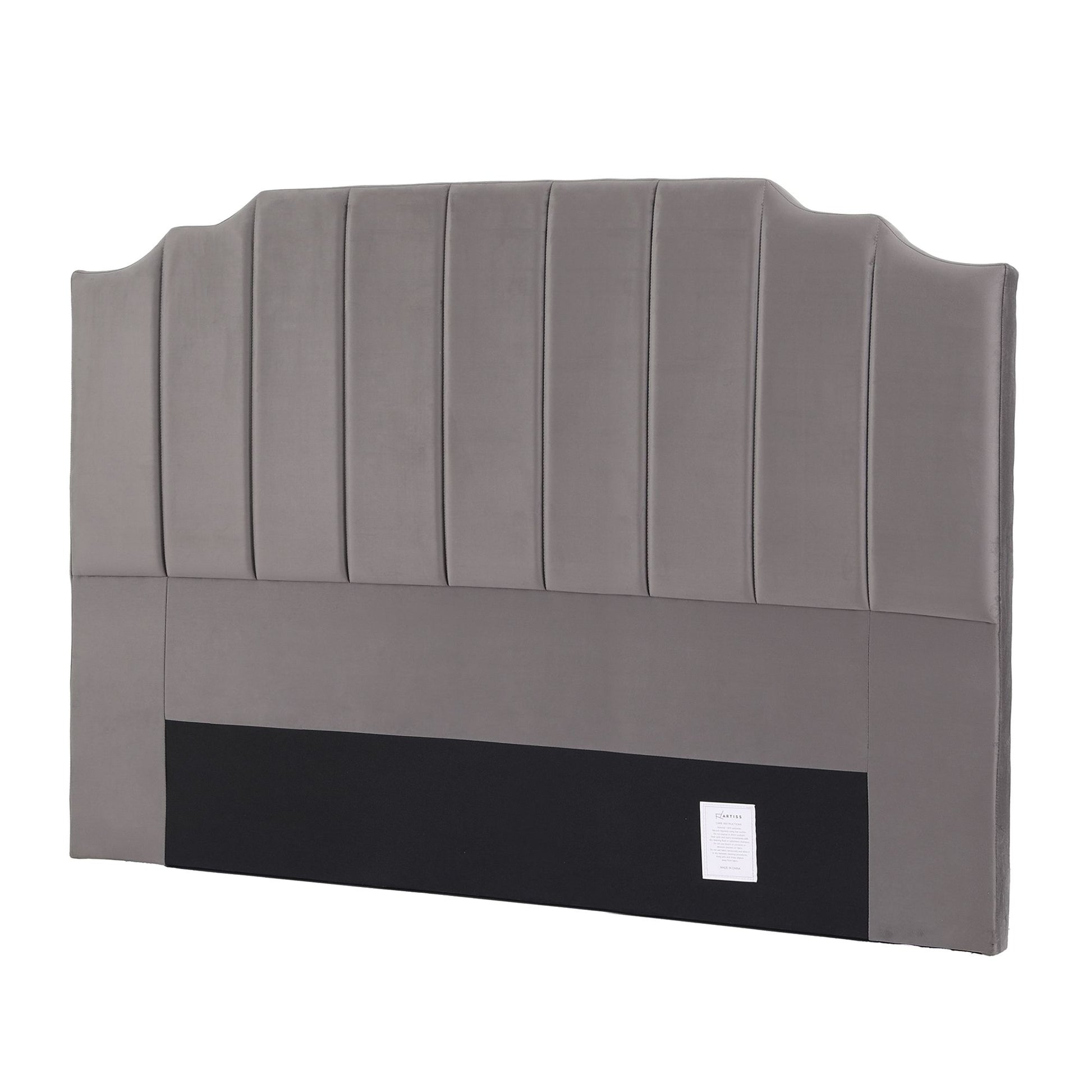 Artiss Bed Head Headboard King Velvet 183CM - Grey - Homecoze