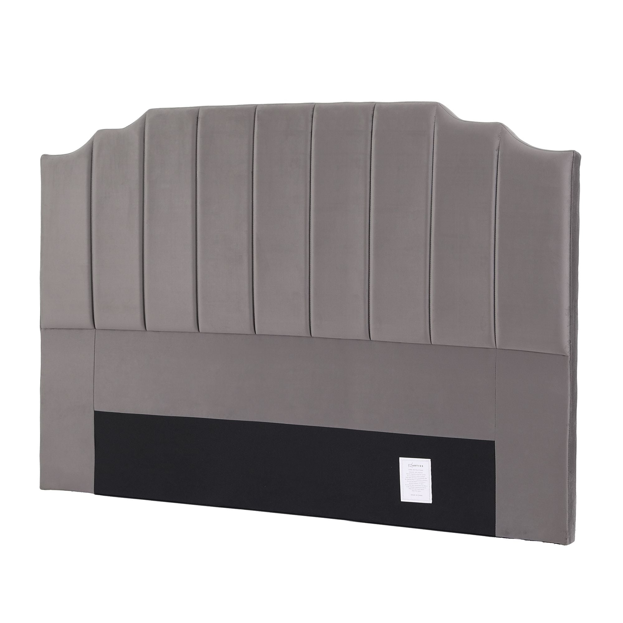 Artiss Bed Head Headboard King Velvet 183CM - Grey - Homecoze