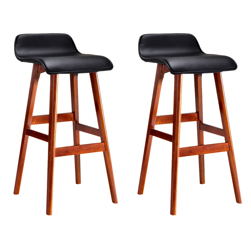 Matilda (Set of 2) Wave Bar Stools 74cm - Black - Homecoze