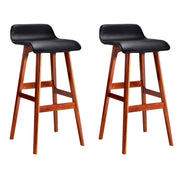 Matilda (Set of 2) Wave Bar Stools 74cm - Black - Homecoze