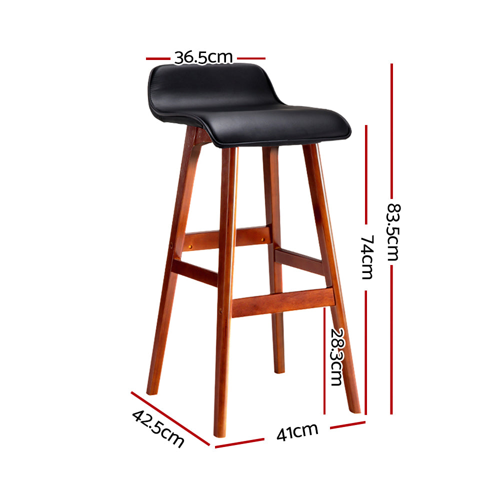 Matilda (Set of 4) Wave Bar Stools 74cm - Black - Homecoze