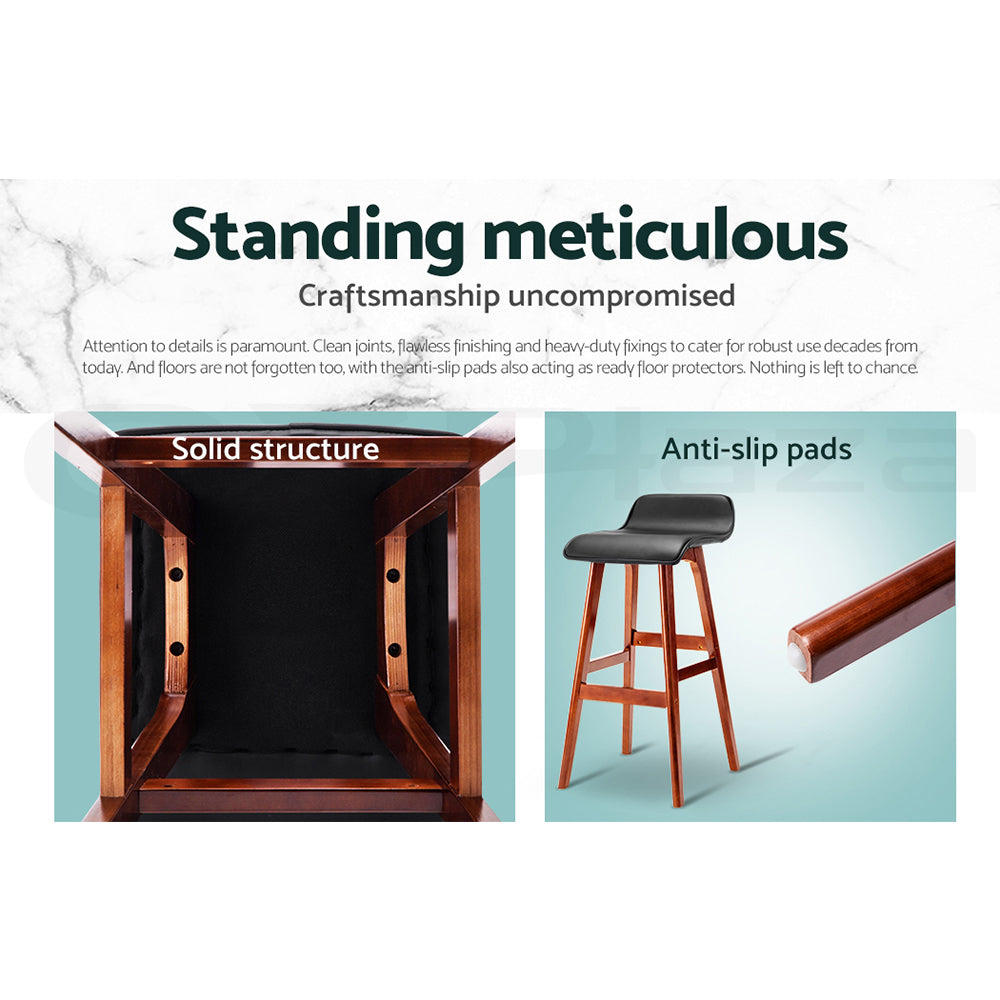 Matilda (Set of 4) Wave Bar Stools 74cm - Black - Homecoze