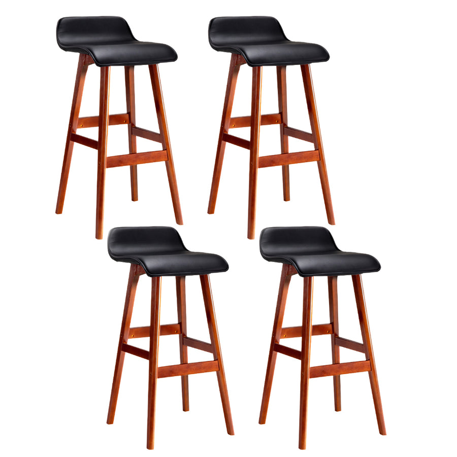 Matilda (Set of 4) Wave Bar Stools 74cm - Black - Homecoze