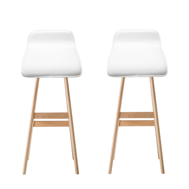 Matilda (Set of 2) Wave Bar Stools 74cm - White - Homecoze