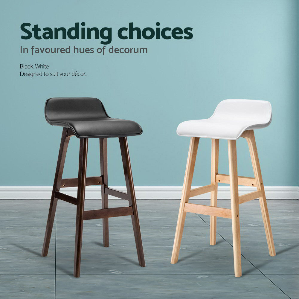 Matilda (Set of 2) Wave Bar Stools 74cm - White - Homecoze