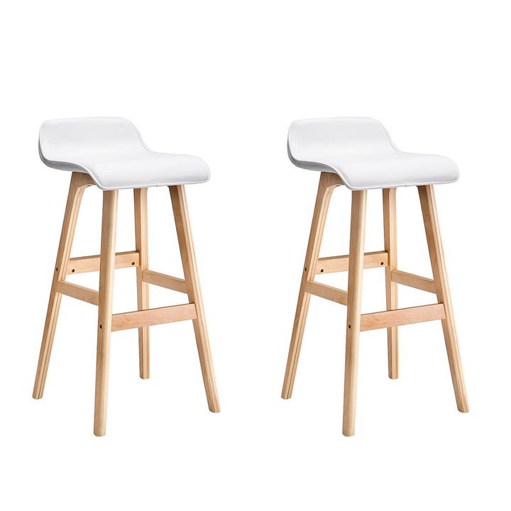 Matilda (Set of 2) Wave Bar Stools 74cm - White - Homecoze