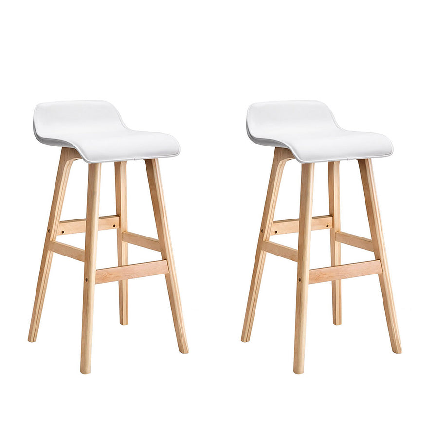 Matilda (Set of 2) Wave Bar Stools 74cm - White - Homecoze