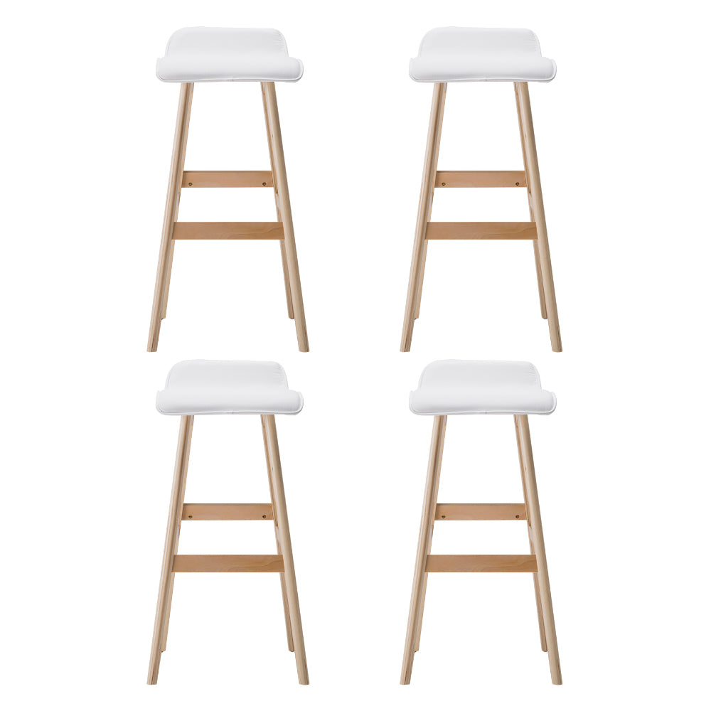 Matilda (Set of 4) Wave Bar Stools 74cm - White - Homecoze