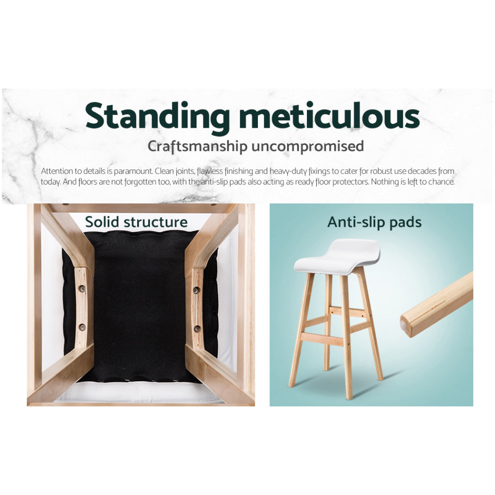 Matilda (Set of 4) Wave Bar Stools 74cm - White - Homecoze