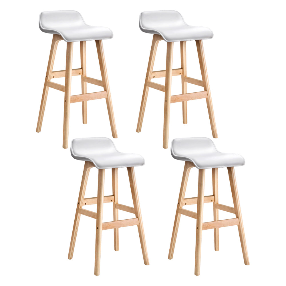 Matilda (Set of 4) Wave Bar Stools 74cm - White - Homecoze