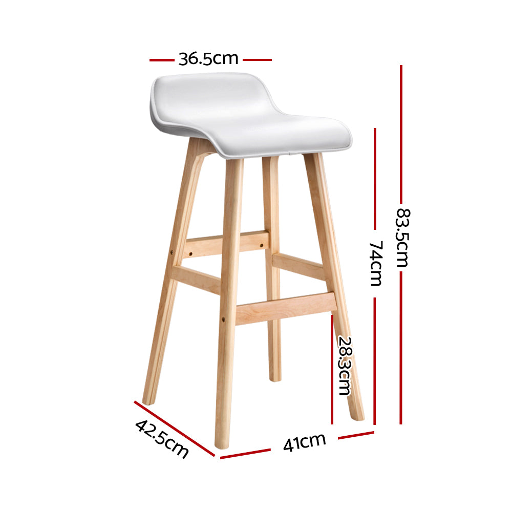 Matilda (Set of 2) Wave Bar Stools 74cm - White